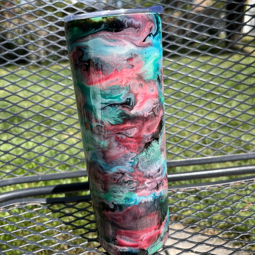 Reusable hand painted tumbler 20 oz